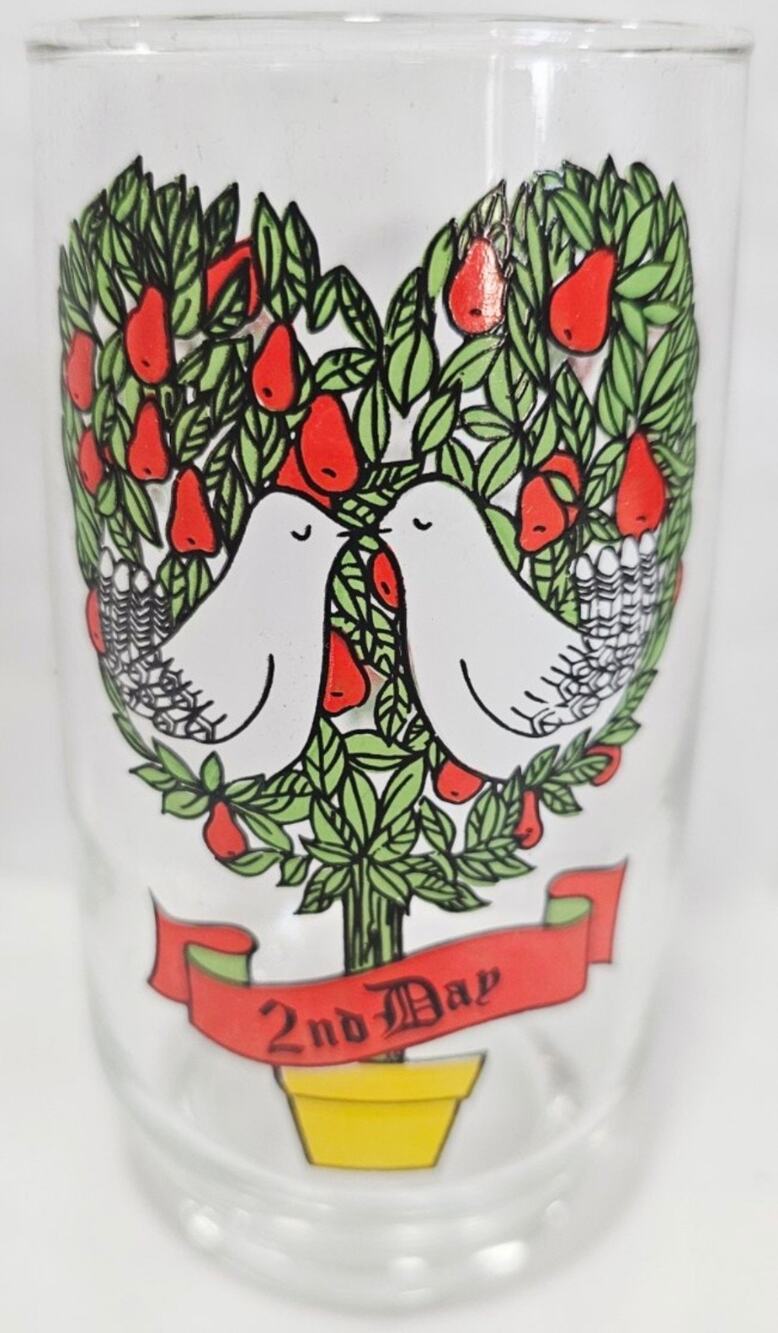 2nd Day Vtg Anchor Hocking 12 Days of Christmas Glass Tumbler Replacement Glass